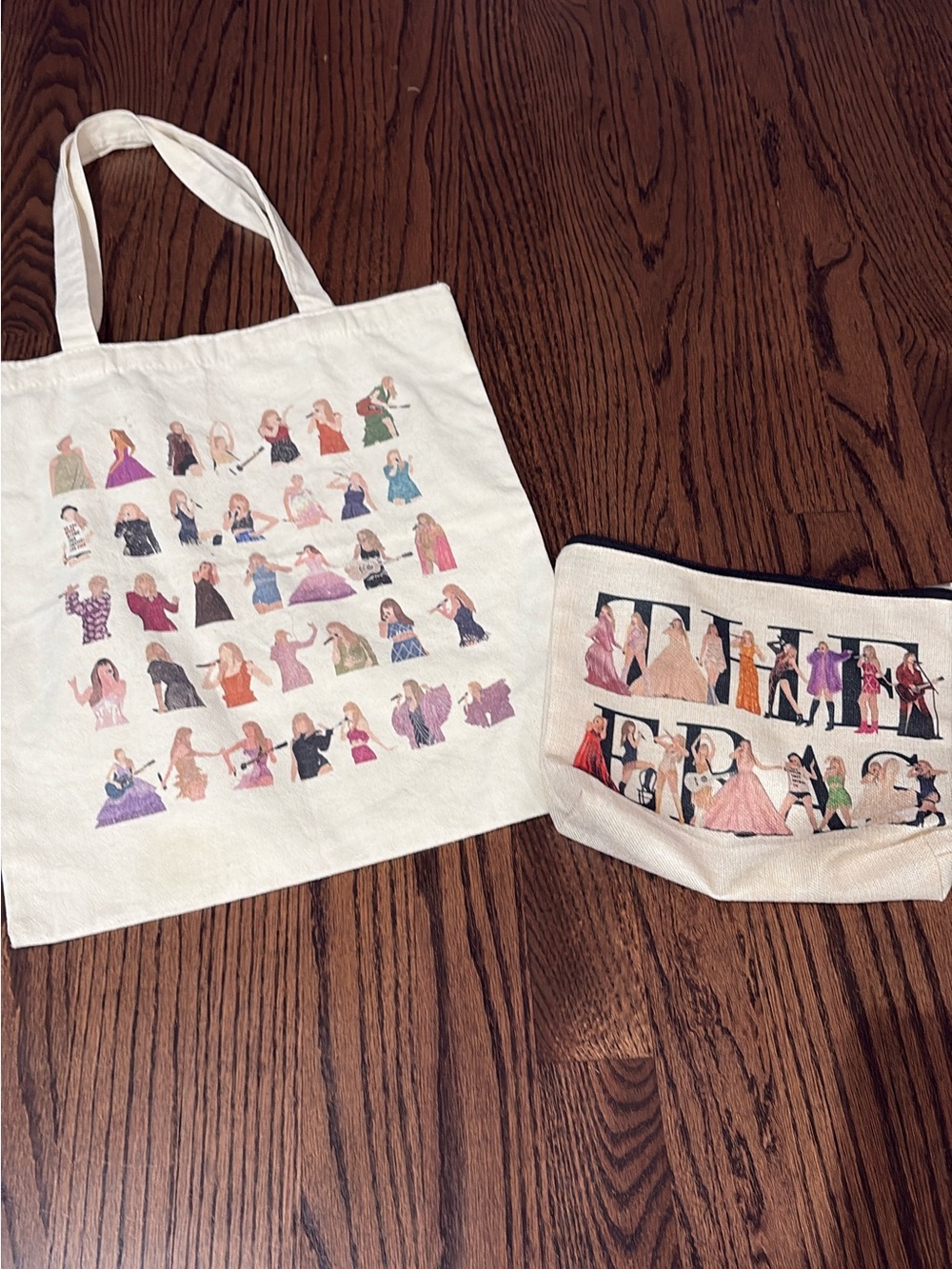 Taylor Swift Double Sided Canvas Tote Bag And Pouch, Pop Music